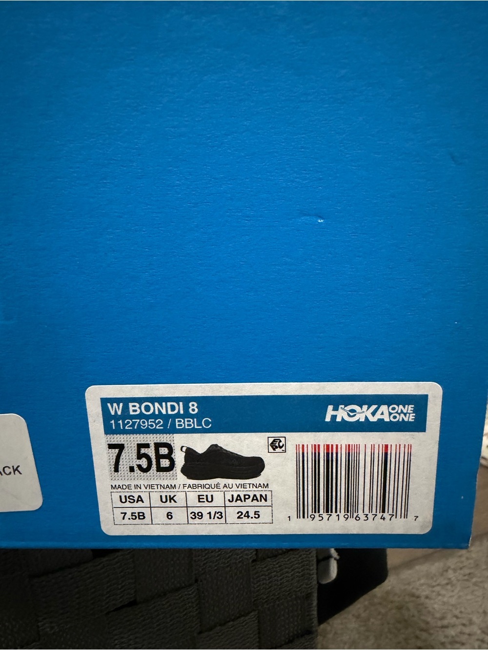 Hoka One One Bondi 8 Women's Running Shoes - Black - Picture 3 of 3